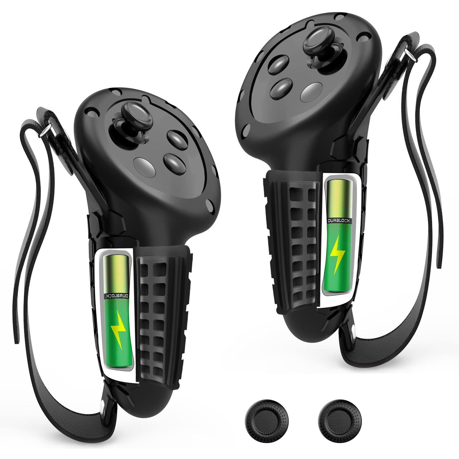 Borcam 2 Packs Controller Grips for Meta-Quest 3, Anti-Slip Silicone Controller Protect Cover Compatible with Meta-Quest 3, with Adjustable Knuckle Straps, Black