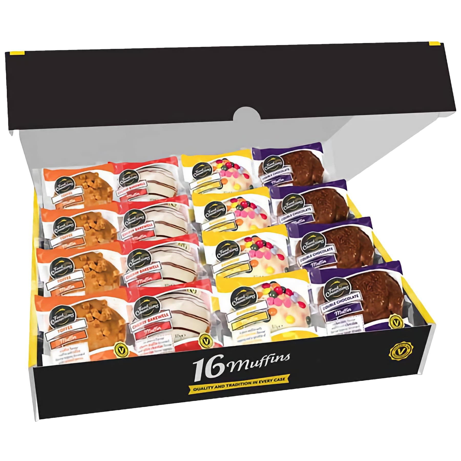 Assorted Topped Mixed Muffins, 4 Flavours, 16 Muffins per Box (4 Boxes (64 Muffins))