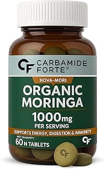 Organic Moringa Tablet with 1000mg Leaves Extract | Moringa Powder Tablets for Immunity, Digestion & Energy | Tablets 60