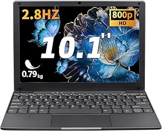 - BINTEC 10.1 inch Ultra-Thin Portable Mini Laptop,Celeron N4000 Processor (up to 2.8Ghz), 8GB RAM DDR4,Weight only About 0.8Kg,Built-in Webcam, WiFi, Easy to Carry (Gray, 8G+128GB SSD)