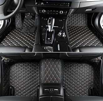 SARAHS Customized car Floor mats -Suitable for 99% of Cars, SUVs, and Trucks - car Pads to Protect Vehicle Interior Floor Accessories (Black Gold)