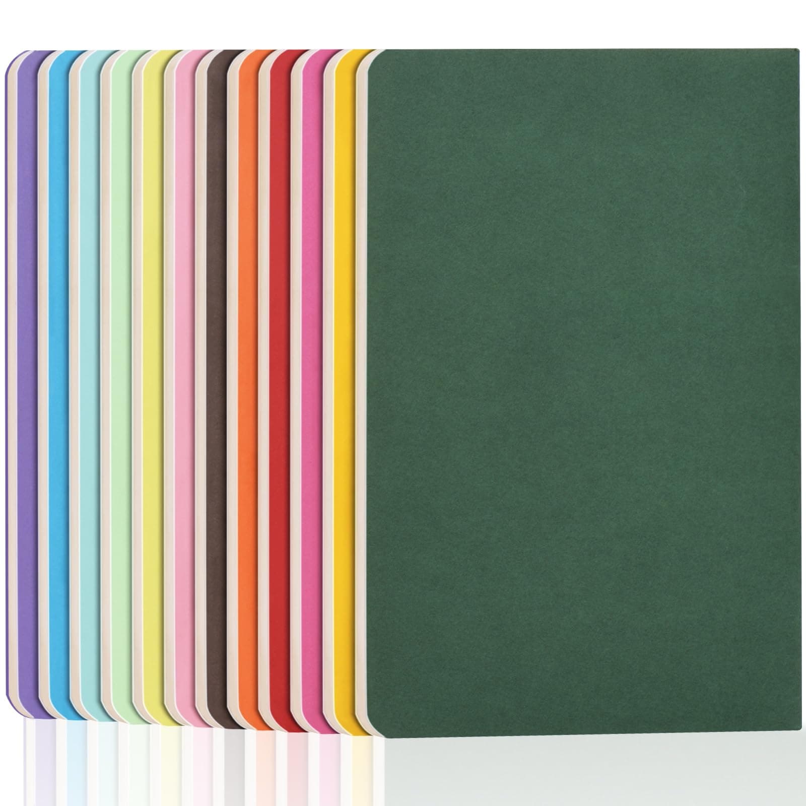 ZCZN A5 Lined Notebooks, 12-Pack, 60 Pages Each, Soft Cover Note Pads Set, 12 Mixed Colours - Ideal for School, Study, Note-Taking
