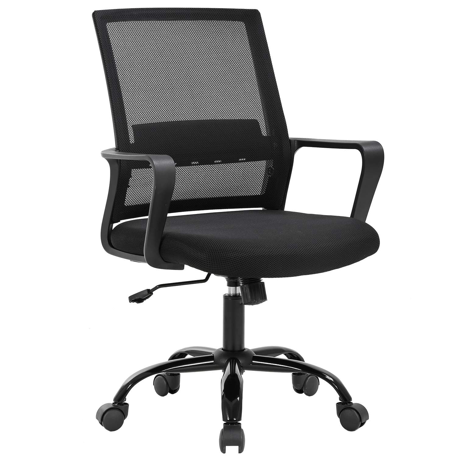 BestOffice Swivel Rolling Computer Chair Executive Lumbar Support Task Mesh Chair Adjustable Stool for Women Men (Black)