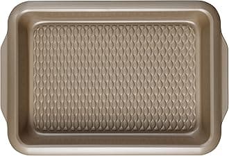 Salter BW11120EU7 Roasting Pan, Non-Stick Carbon Steel Roaster, Deep Baking Tray for Meats, Vegetables, Brownies, Large Oven Pan with Textured Base, PFOA-Free, Olympus Collection, Gold, 39 cm