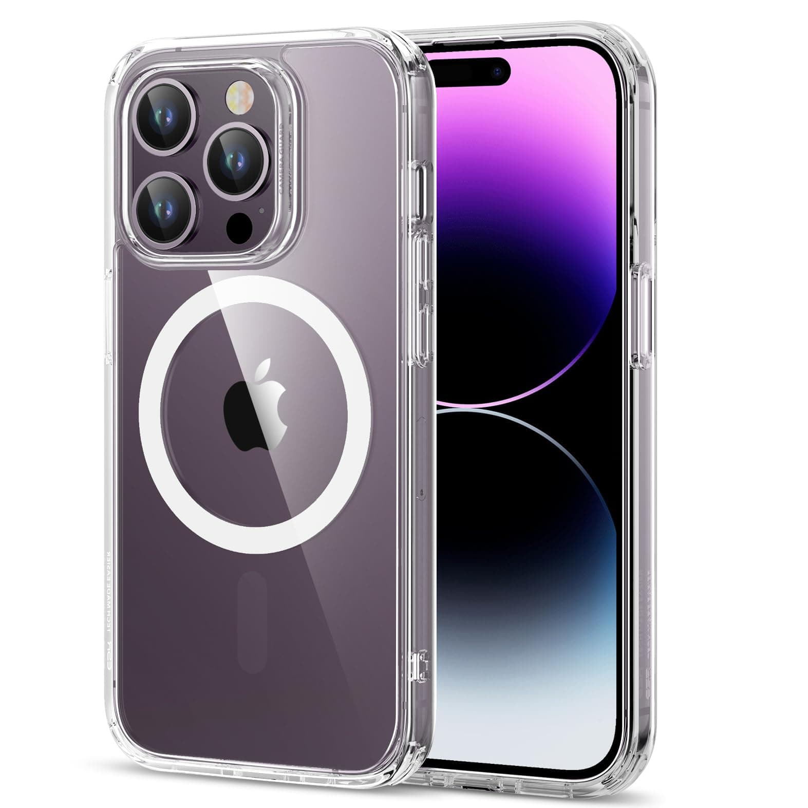 ESR for iPhone 14 Pro Case, Compatible with MagSafe, Shockproof Military-Grade Protection, Yellowing Resistant, Magnetic Classic Hybrid Case (HaloLock), Clear