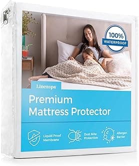 Waterproof Mattress Protector, California King Size – Fitted Sheet Style, Breathable, Machine Washable & Dryer Safe, White