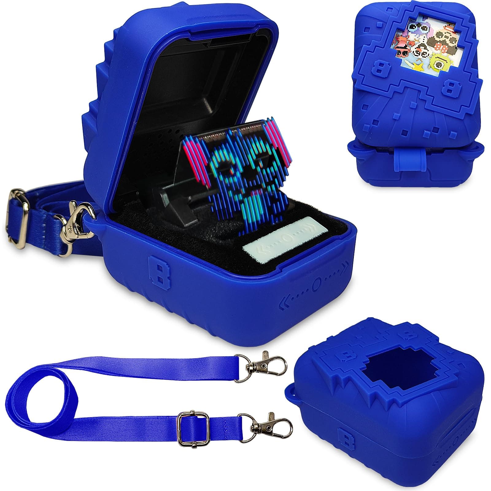 JCHPINE Silicone Cover Case for Bitzee Disney Interactive Digital Pet and Case, Protective Skin Sleeve for Bitzee Disney Virtual Electronic Pets (Blue)