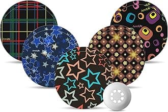 Libre 3 Plus Sensor Covers Waterproof, Amolyfe 10 Pack Freestyle Libre 3 Covers, Bump Guard with Hard Shell Cap, Breathable Glucose Sensor Latex Free CGM Adhesive Patches, 14-Day CGM Protection (Star)