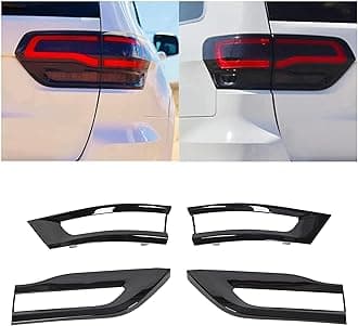 Tail Light Trim Bezel Cover Compatible with 2014-2021 Jeep Grand Cherokee Replacement for 68220970AA 68220968AA 68219812AA 68219813AA Glossy Black Tail Lamp Trim Cover