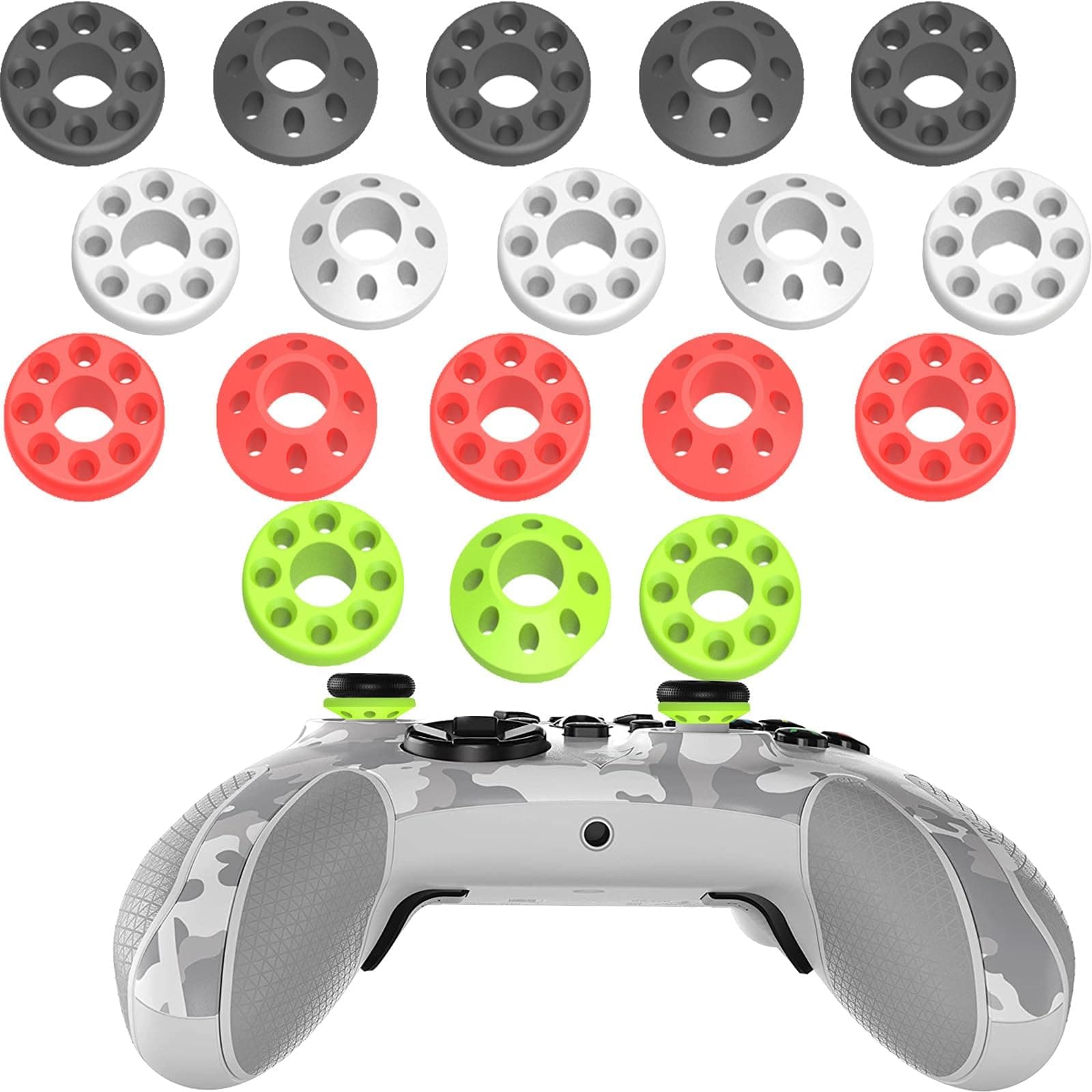Aim Assist Motion Control Rings Compatible with PS5,PS4,Xbox One,Xbox360,Razer Wolverine V2,Switch Pro,Xbox Series X/S,Xbox Core,Xbox Elite 2 Core Controller Silicone Soft Precision Rings(18pcs)