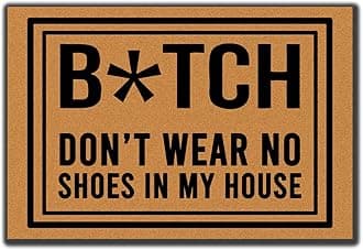 Accssoey Don't Wear, No Shoes in My House Entrance Floor Mat Funny Doormat Door Mat Decorative Doormat Non-Woven 16 by 24 Inch Fabric Top