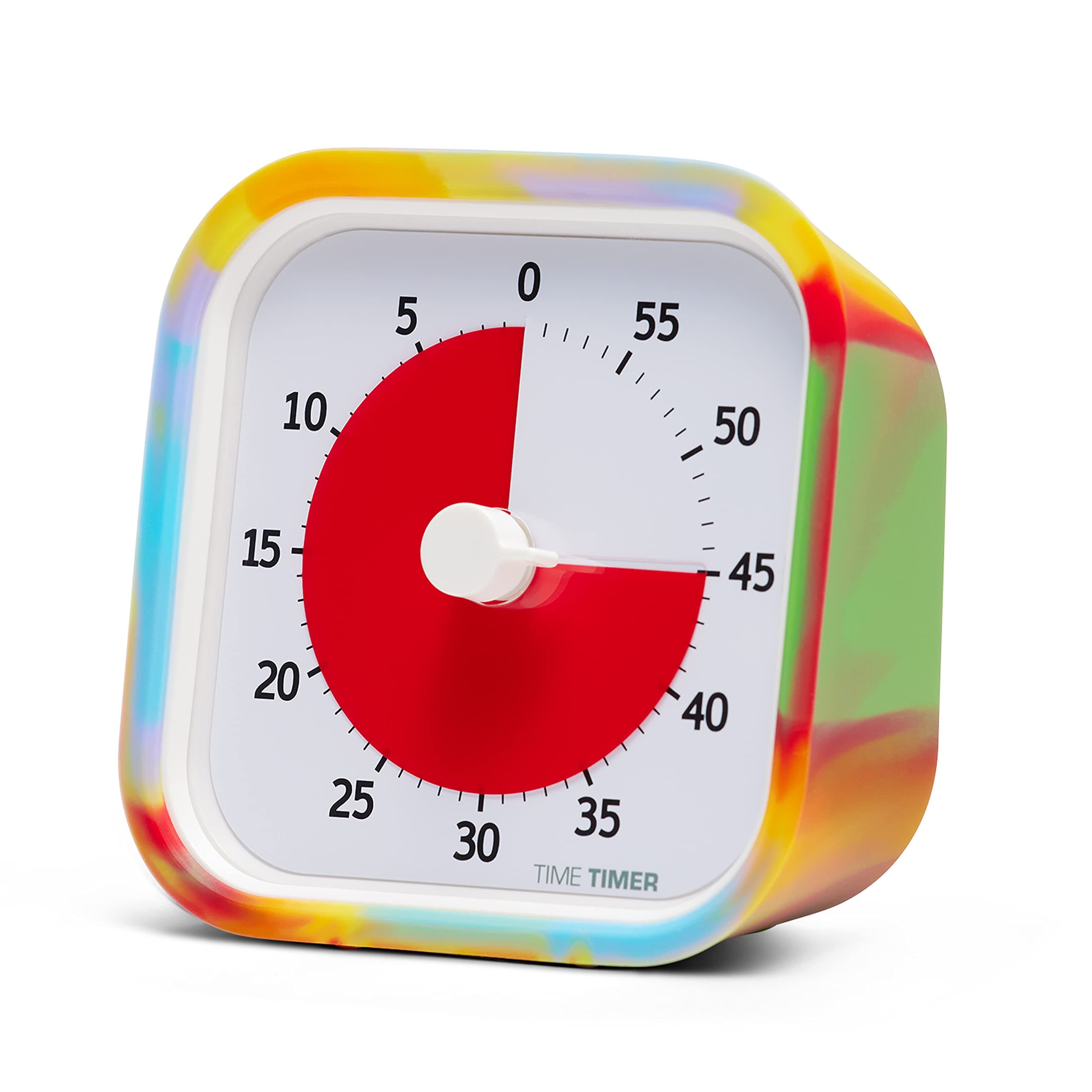 Mod Tie Dye - Visual Children's Learning Timer, Student Desk Clock, Home Study and Meeting Tool Silent Operation TTM9-TYDY-W 9 x 5 x 9 cm