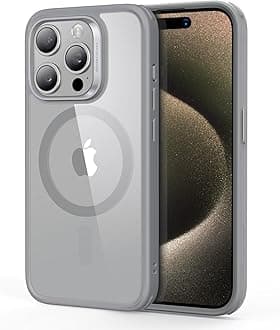 ESR for iPhone 15 Pro Max Case, Compatible with MagSafe, Military-Grade Protection, Yellowing Resistant, Scratch-Resistant Back, Magnetic Phone Case, Classic Series, Clear Grey