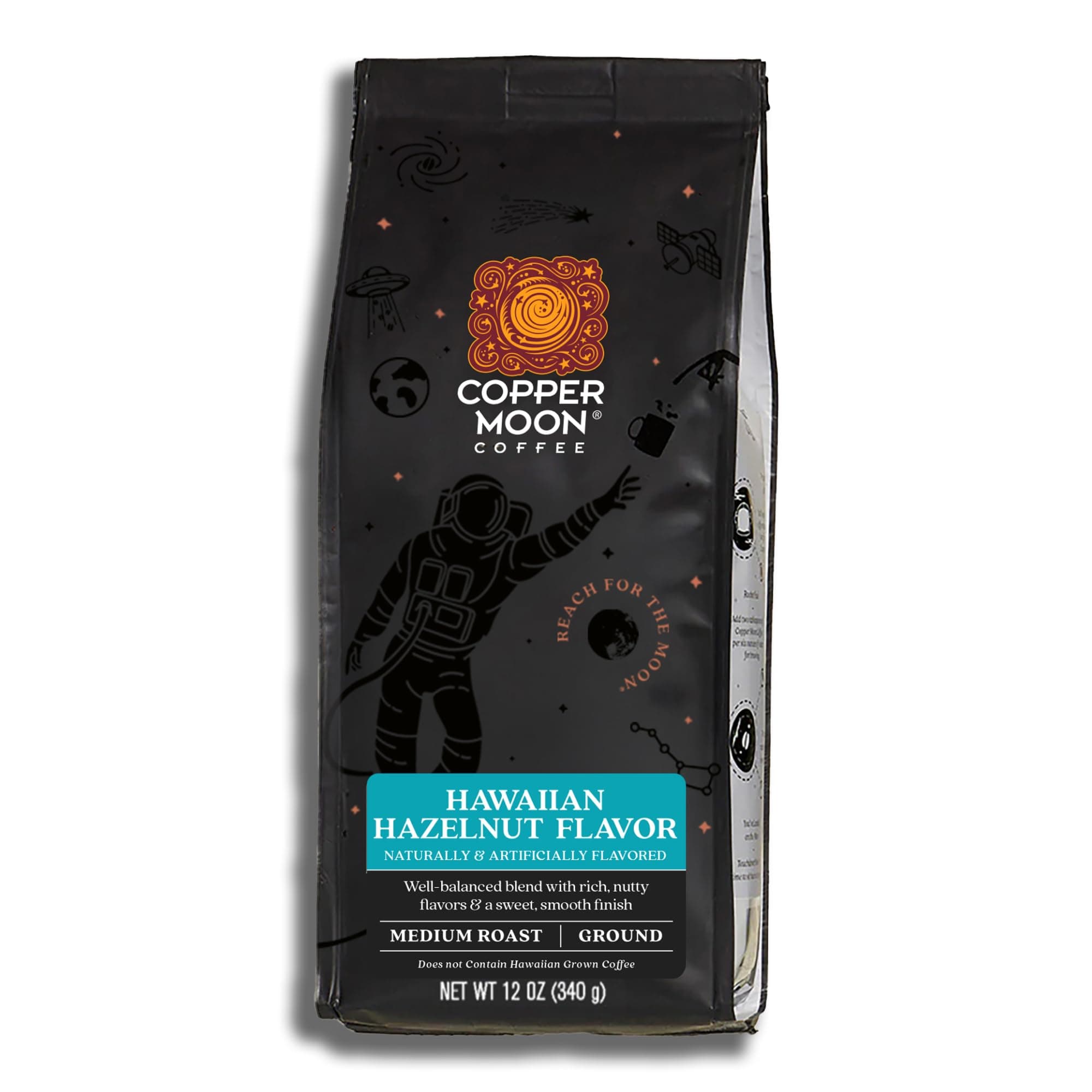 Ground Coffee, Medium Roast, Hawaiian Hazelnut Blend, 12 Oz