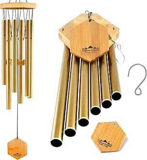 UpBlend Deep Tone Wind Chime – Outdoor Sympathy & Memorial Gift for The Loss of a Loved One, Memorial Wind Chimes, Thoughtful Sympathy Gift for Bereavement and Remembrance. 29" Bronze