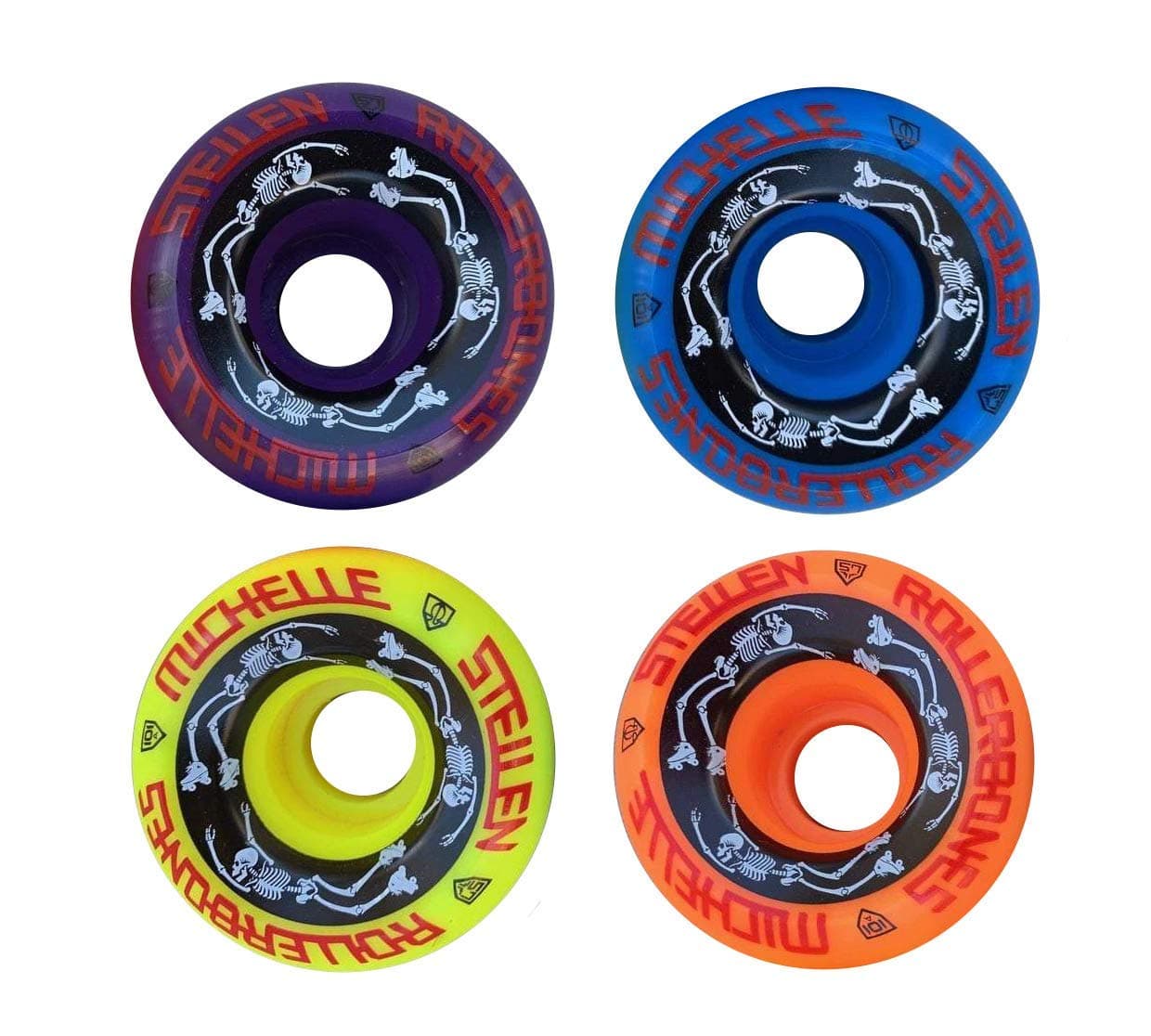 RollerbonesESTRO JEN Bowl Bombers Quad Roller Skate Wheels - Designed in Partnership with Moxi Skates (4 Pack)