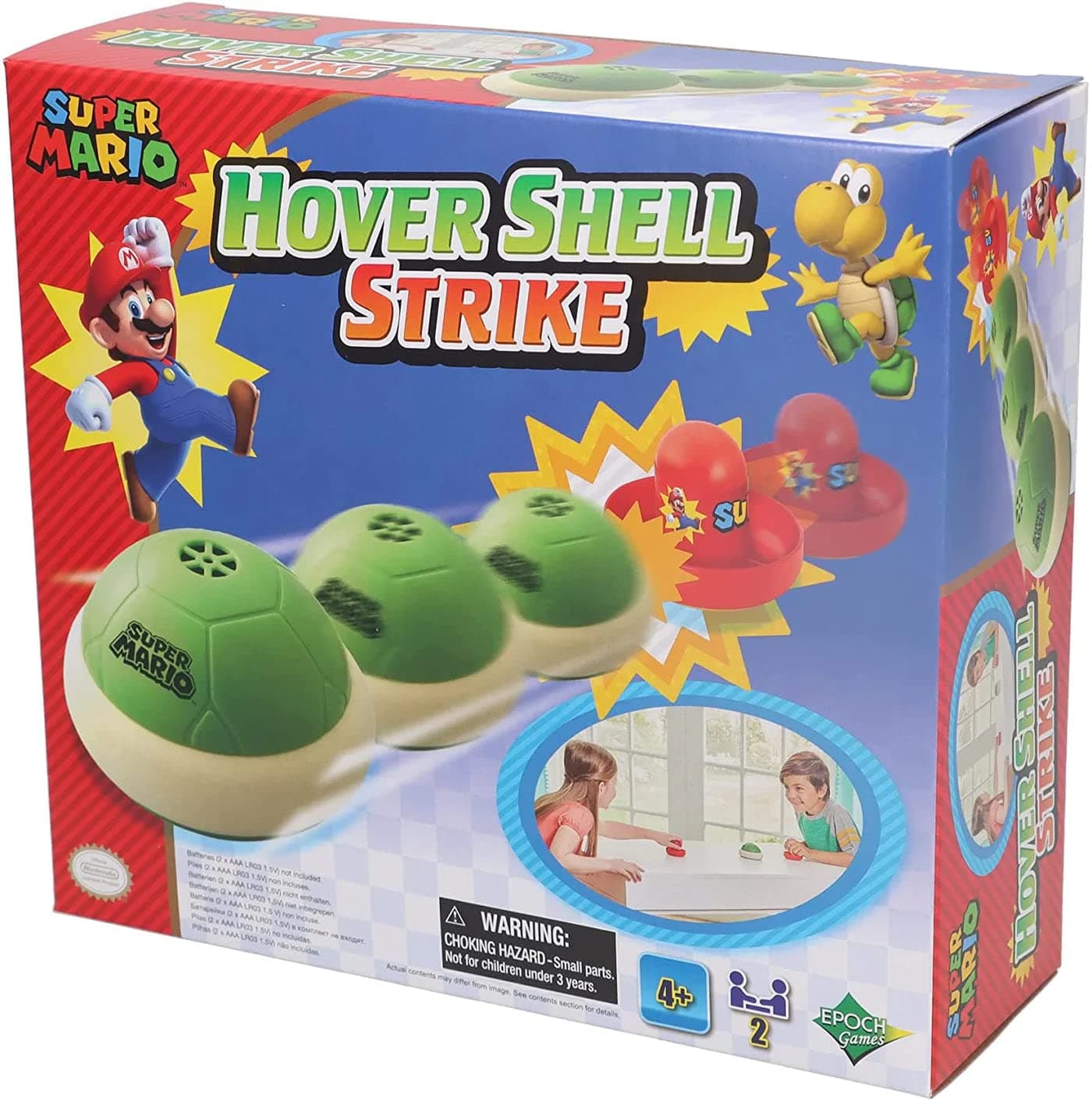 EPOCH Games Super Mario Hover Shell Strike - Tabletop or Floor Multiplayer Sports Game for Ages 4+
