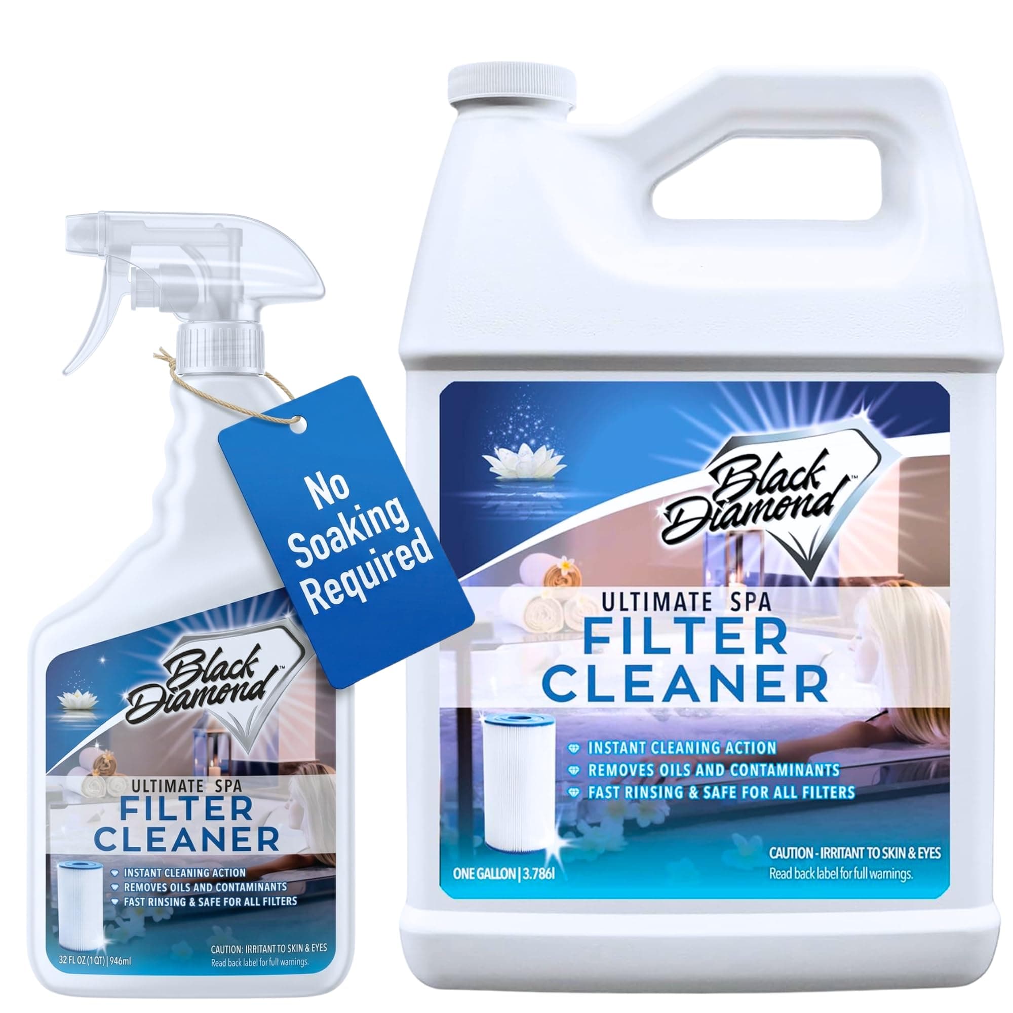 Black Diamond Stoneworks Ultimate Spa Filter Cleaner Fast-Acting Spray. Works Instantly on Hot Tub & Pool Filters Leaving Behind no Sticky Residue. Prolongs Filter Life and Pool Equipment. No Soaking
