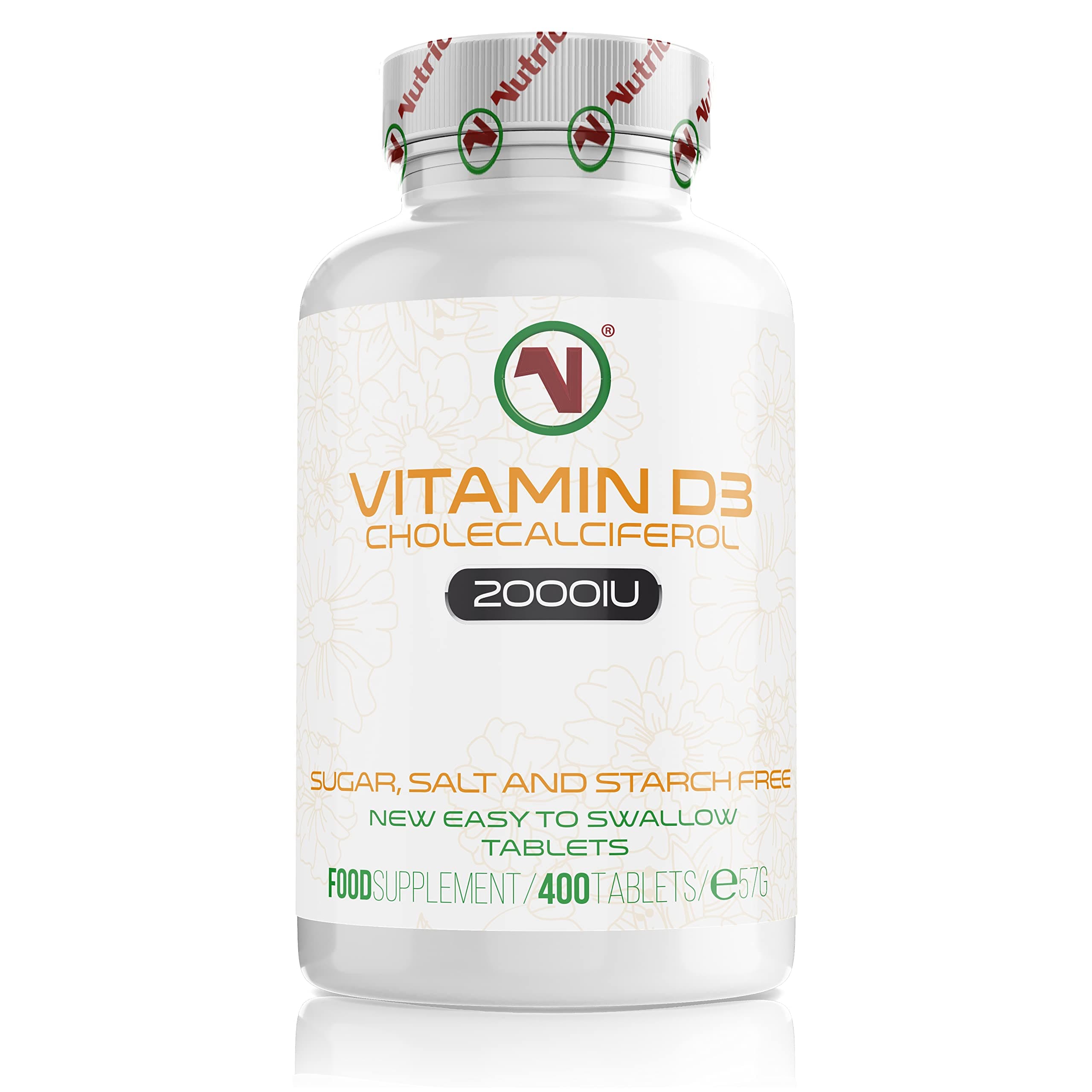 Vitamin D3 2000 IU – 400 High Strength Vitamin D Tablets (1+ Year Supply) Natural Vitamin D Tablets, Vitamin D Contributes to Normal Immune System & Blood Calcium Levels (EFSA)