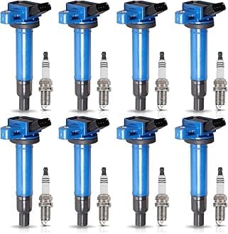 ENA Set of 8 Professional Ignition Coil Pack and 8 Spark Plug Compatible with Lexus Toyota GS430 LS430 4Runner Tundra 4.3L 4.7L V8 Replacement for C1173 UF230 UF493