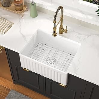 GhomeG Black Farmhouse Sink Workstation 33x20 Kitchen Sink 33 Inch Black Fire...