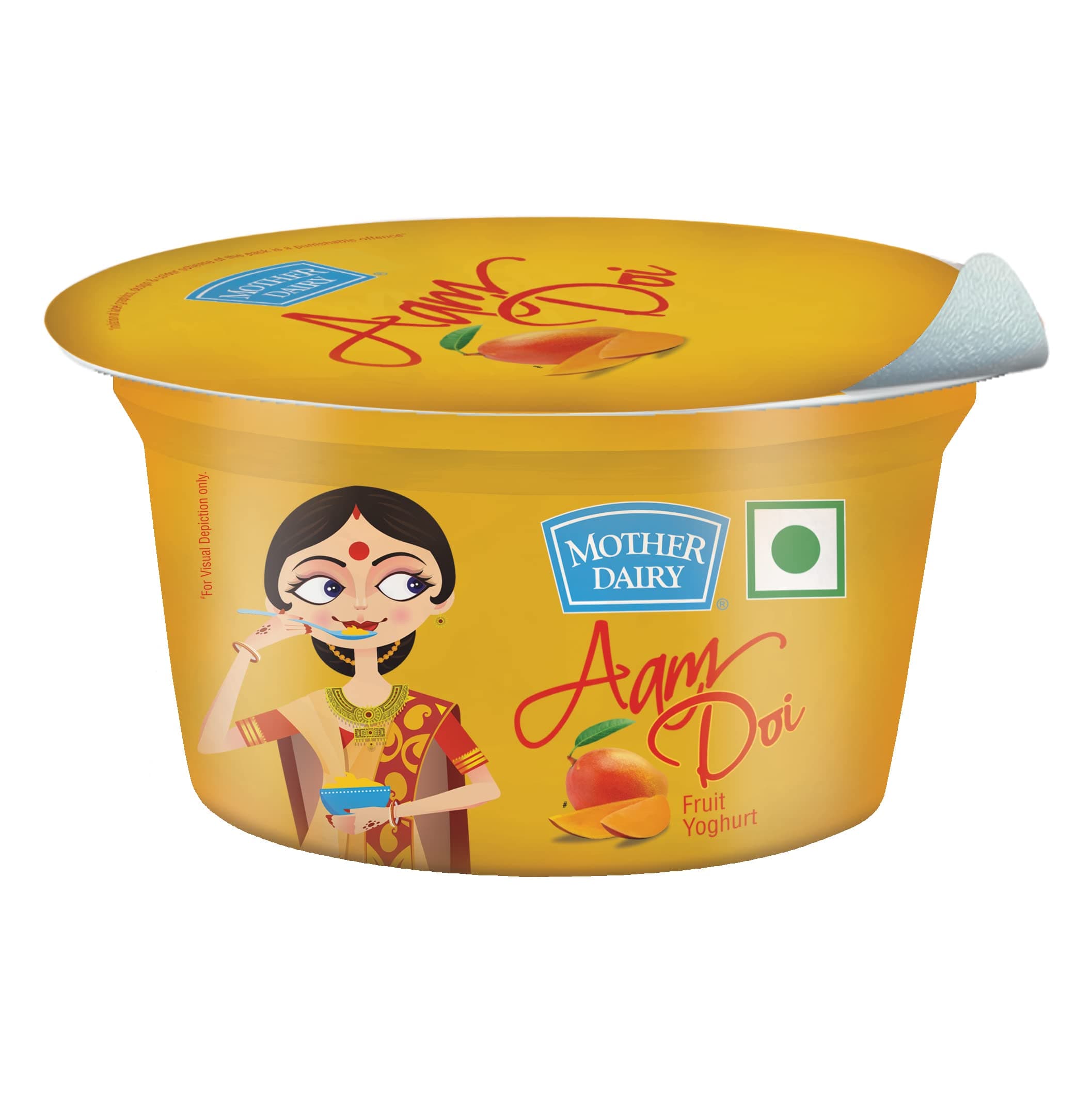 Mother Dairy Fruit Yoghurt Aam Doi, 80 g Cup