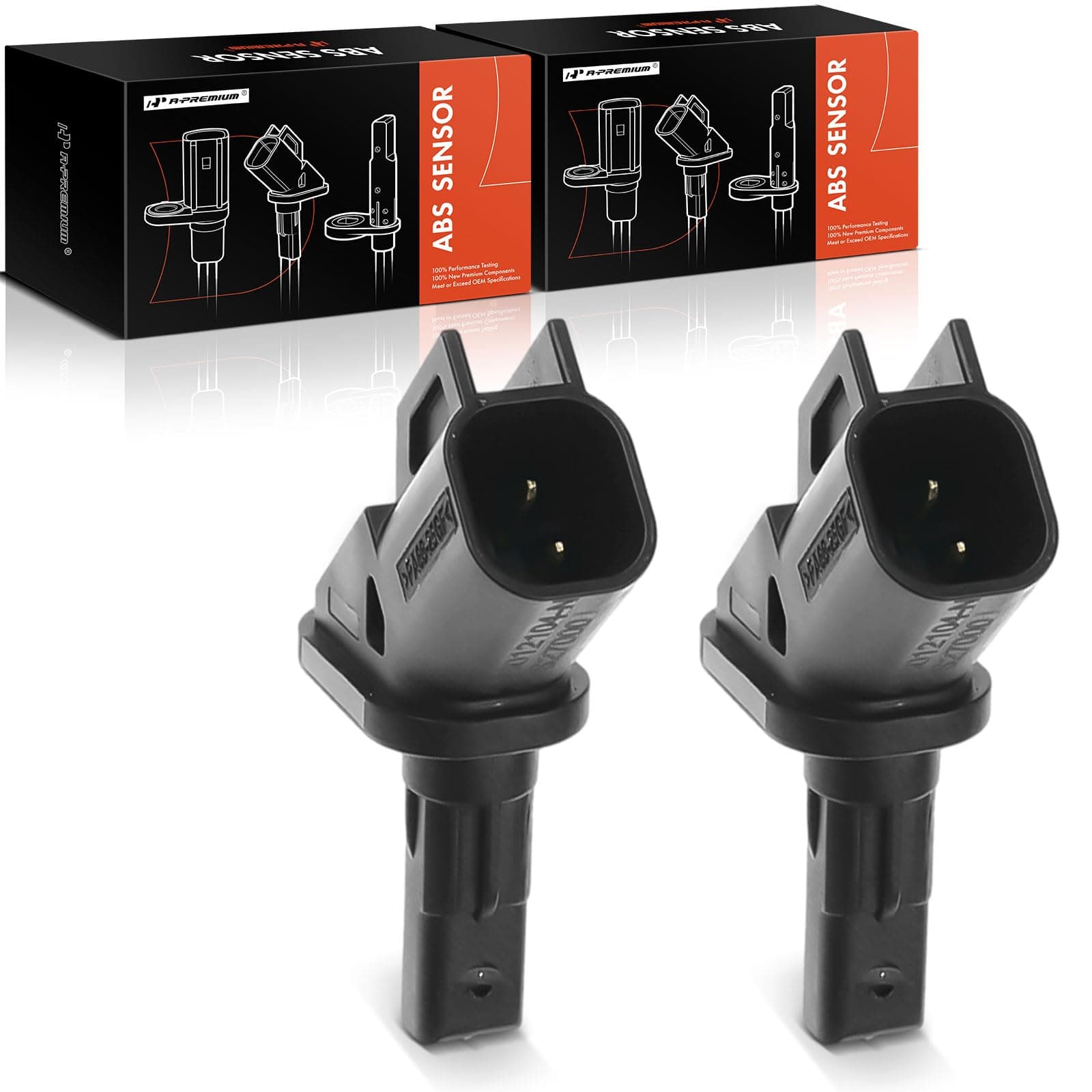 A-Premium 2PC Set Front ABS Wheel Speed Sensor Compatible with Ford Transit Connect 2014 2015 2016 2017 2018 2019 - Front Driver and Passenger Side