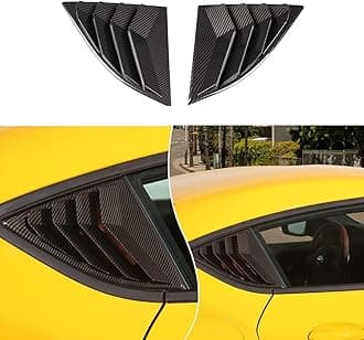 Fgtagtal Compatible with Toyota Supra GR A90 A91 MK5 2019-2022 Rear Side Window Louver Cover, Rear Window Shutters Trim Cover Stickers, Air Vent Scoop Shades Cover(Carbon Fiber Pattern-Black)