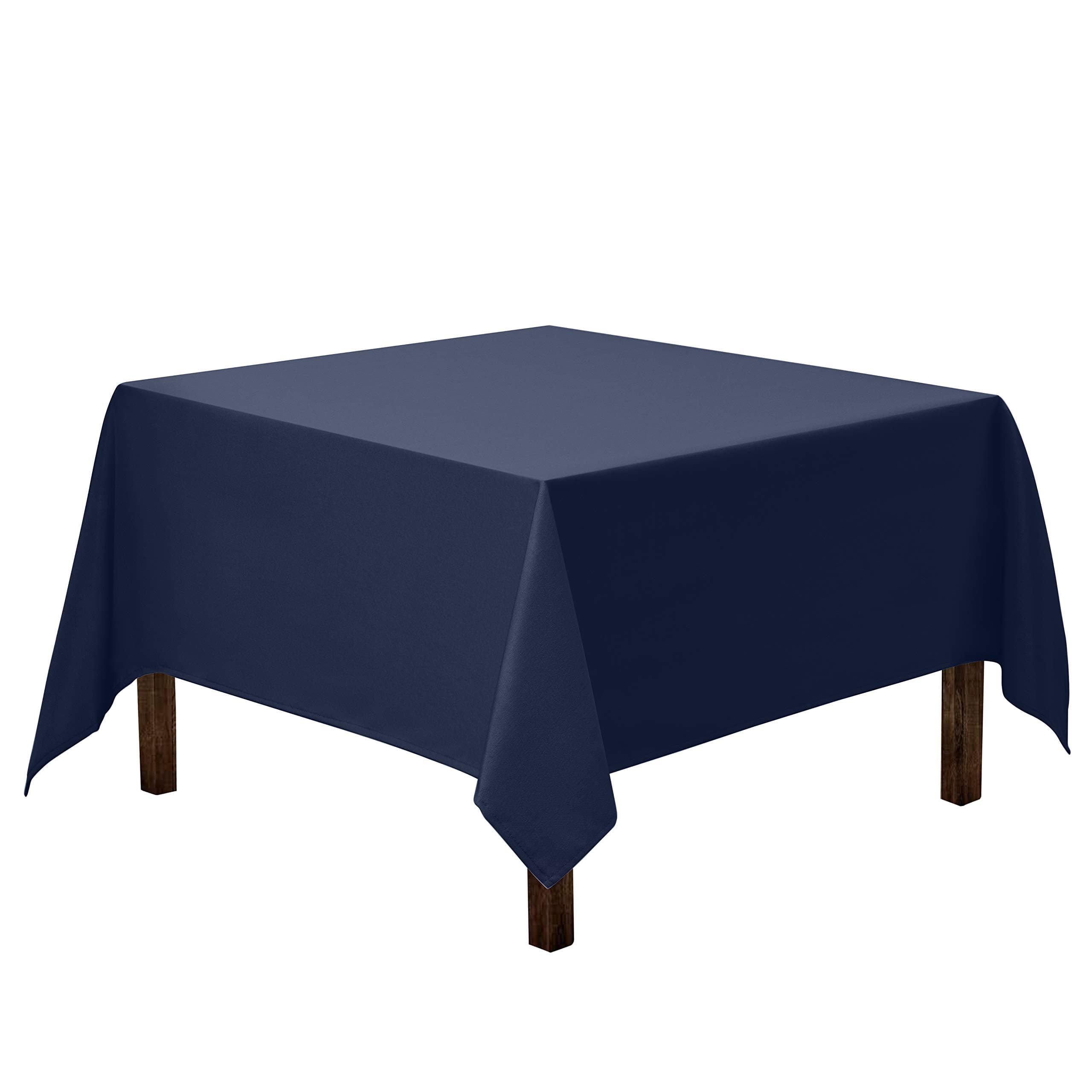Gee Di Moda Square Tablecloth - 85 x 85 Inch Navy Blue Table Cloth for Large Square or Round Tables - Heavy Duty Washable Fabric - for Buffet Table, Holiday Party, Dinner, Wedding & Baby Shower