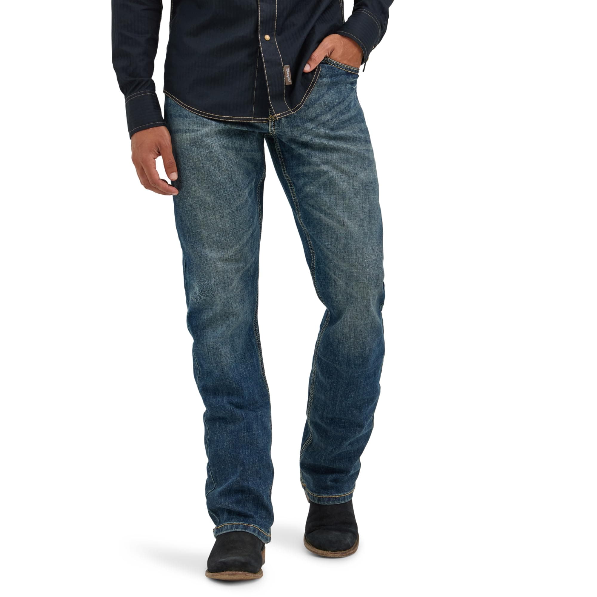 - Men's Retro Slim Fit Boot Cut Jean
