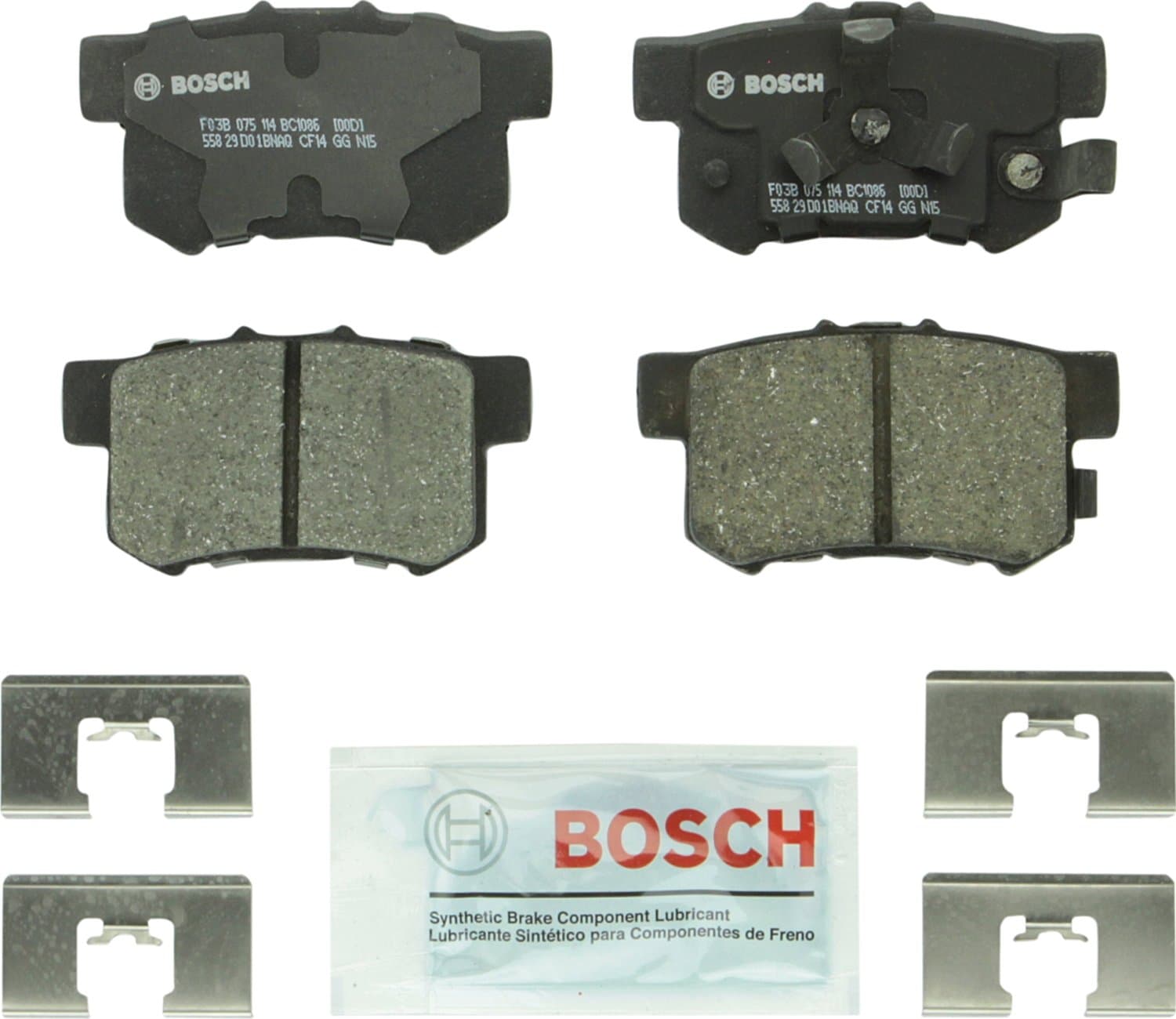 BC1086 QuietCast Premium Ceramic Disc Brake Pad Set - Compatible with Select Acura RDX; Honda Accord Crosstour, Crosstour, CR-V; REAR