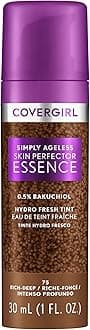 Simply Ageless Skin Perfector Essence Foundation, 75 Rich-Deep, Tinted Skincare Makeup Hybrid, Sheer Tint, Radiant Finish, Glowy Finish, Vegan Formula, 1.0oz