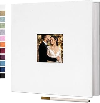 Vienrose Large Photo Album Self Adhesive for 4x6 8x10 Pictures Scrapbook Album DIY 60 Blank Pages with A Metallic Pen