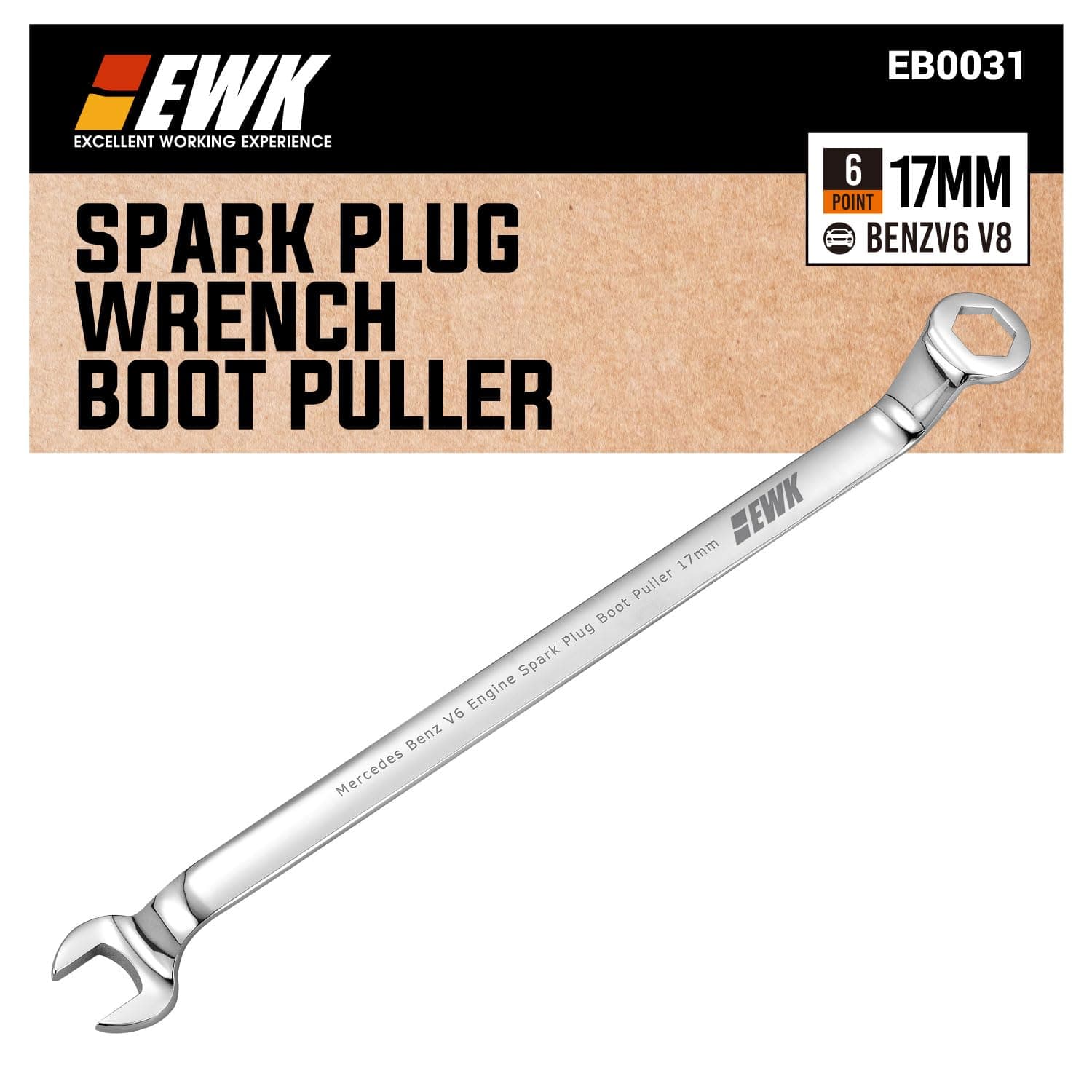 EWK 17mm Mercedes Benz Spark Plug Wrench Boot Puller for V6 V8 Engine Remove & Install M110 M112 M113 Removal tool