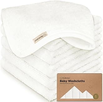 Baby Bamboo Washcloths - Soft Organic Baby Washcloths for Motherhood - Hypoallergenic, Anti Bacterial Towels - White