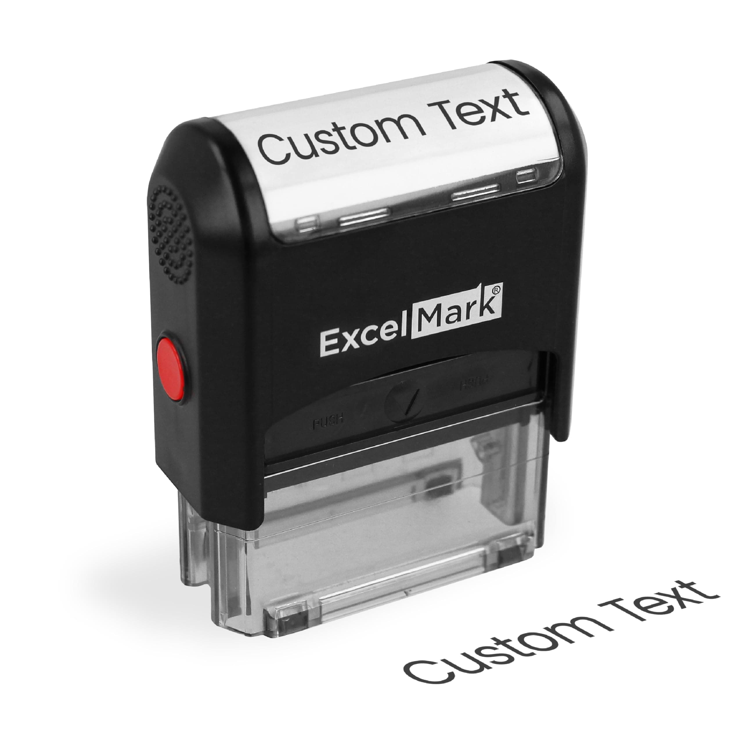 ExcelMark Custom One Line Stamp - Name Stamps Self Inking Personalized (Medium)