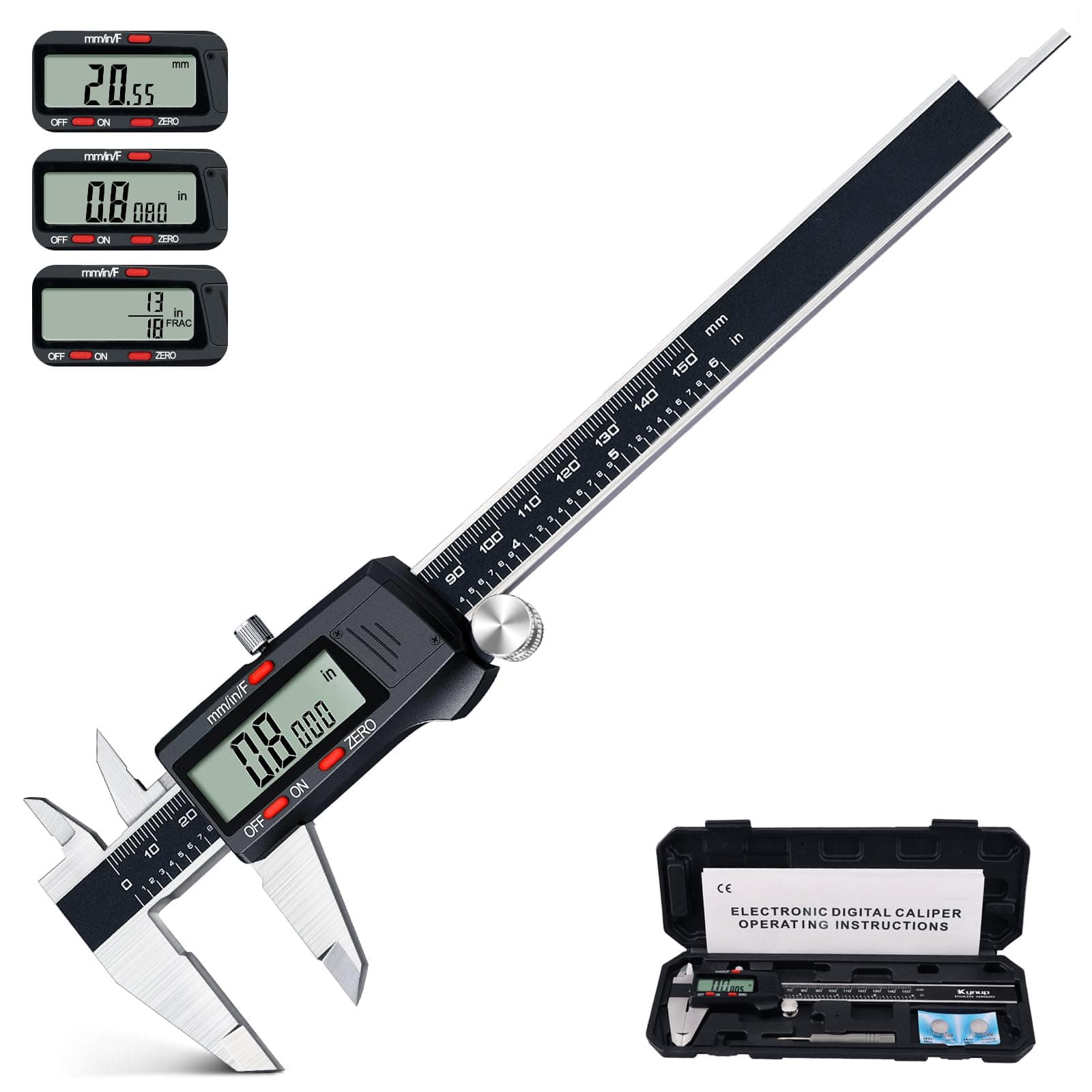 Kynup Digital Vernier Caliper, 150mm Digital Calipers Measuring Tool, Electro...