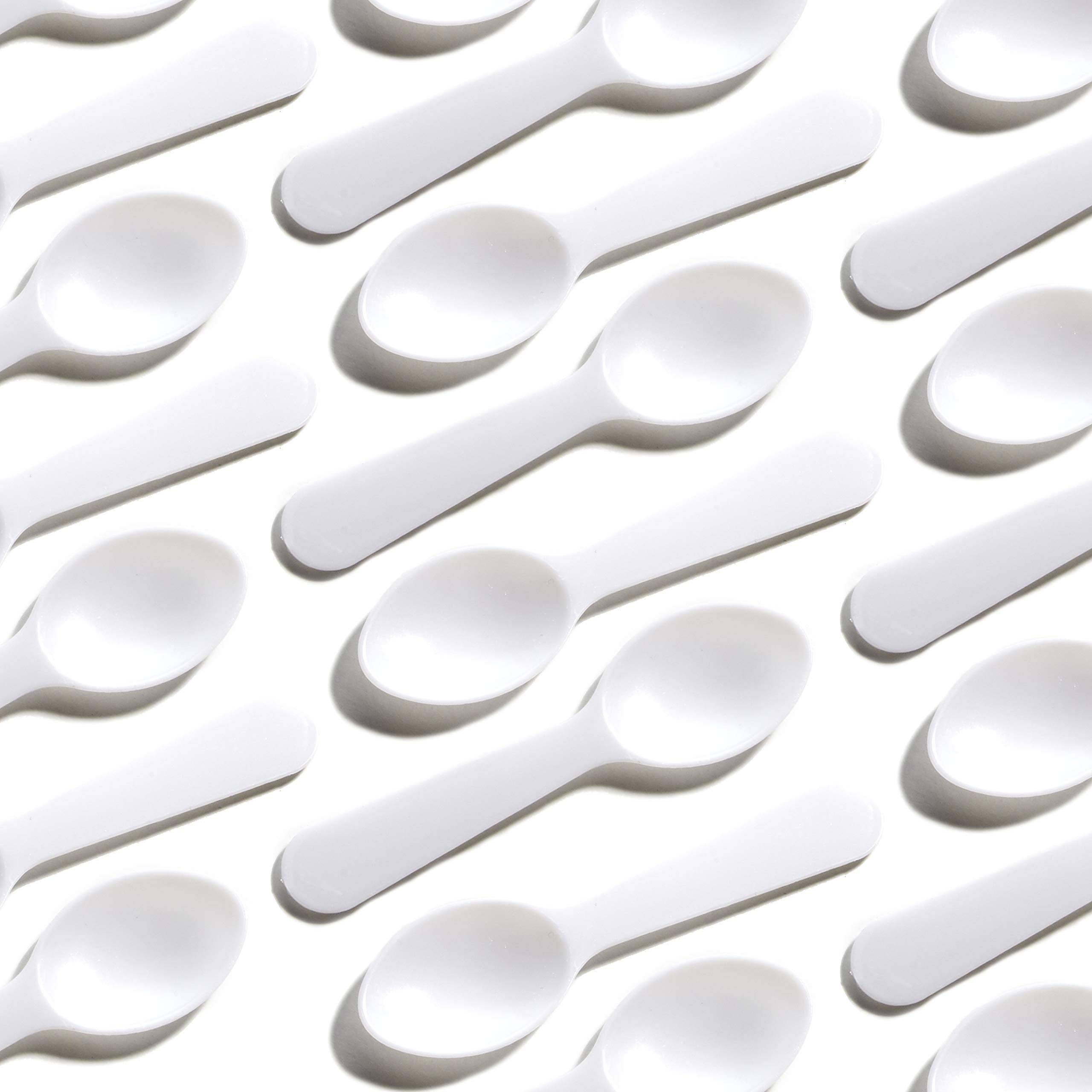 Extra Sturdy, BPA Free 1000ct Plastic Tasting Spoons. Disposable Mini Tasters for Sampling or Individual Portions of Ice Cream, and Appetizers. Great for Food Trucks, Parties and Events.