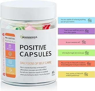 Positive Messages in a Bottle (60+ Positive Affirmations), Self Care Gifts for Women Men, Daily Positivity Self Care Kit with Pre-Written Inspirational Messages for Relaxation Mindful Calm