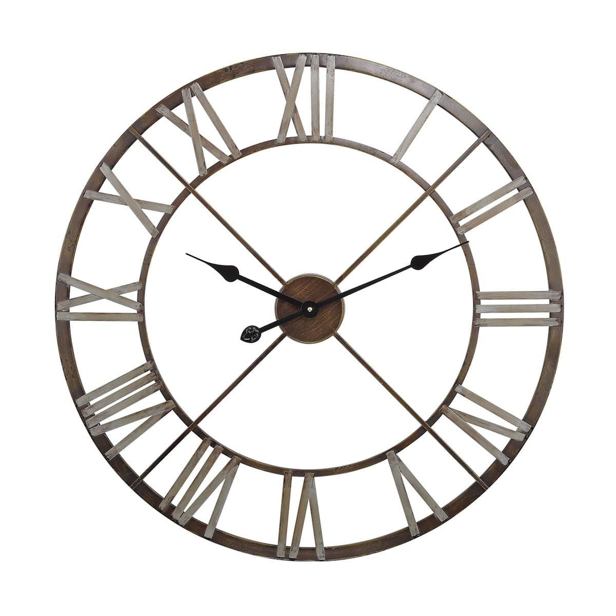 ELK Lighting Open Centre Iron Wall Clock, Metal, Brown, Grey,Black, 27" W x 27" H