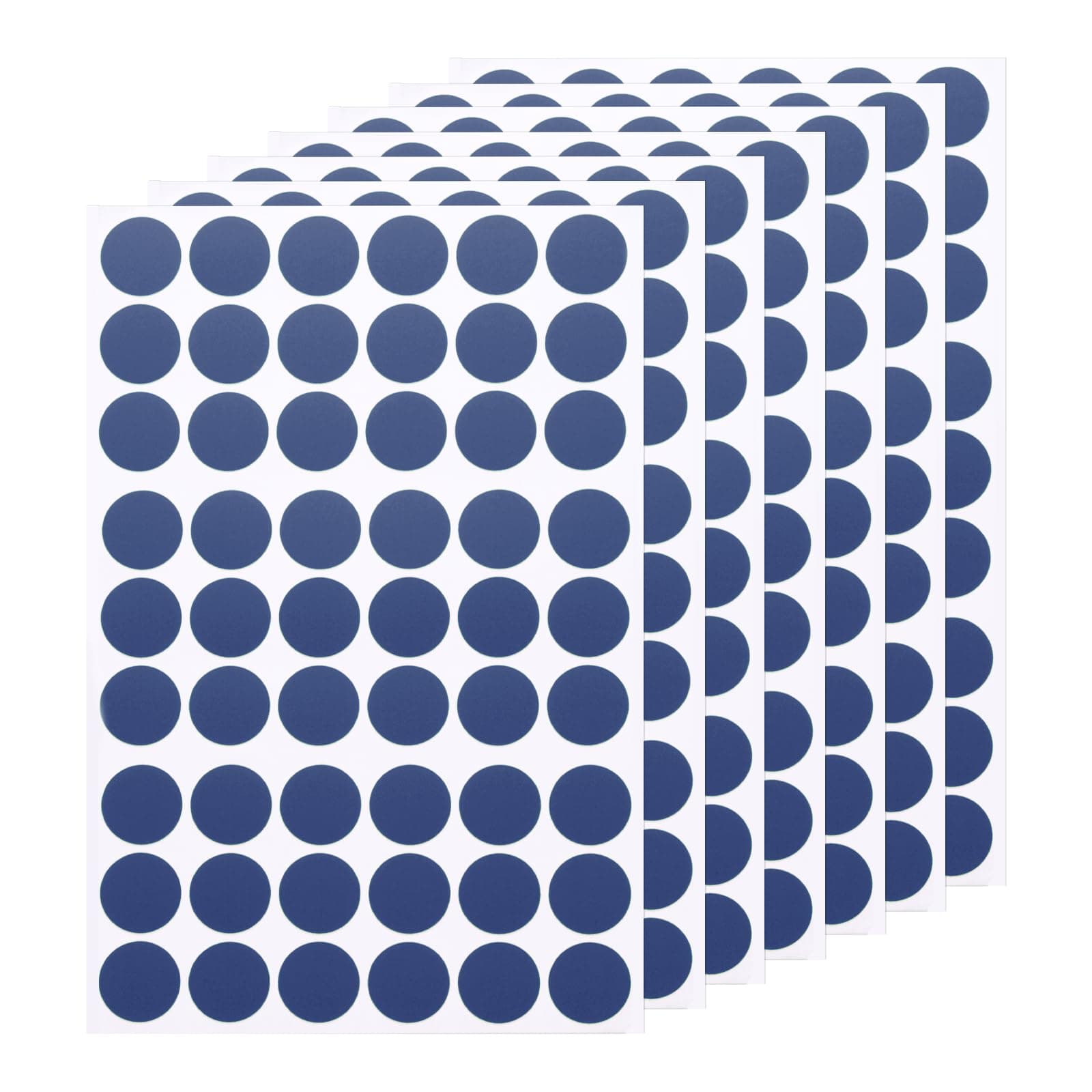 sourcing map7 Sheets/378PCS Self Adhesive Screw Hole Stickers, 2.1cm/0.83" PVC Screw Hole Covers for Furniture Wood Cabinet Wall Desk Table Bookcase, Deep Blue