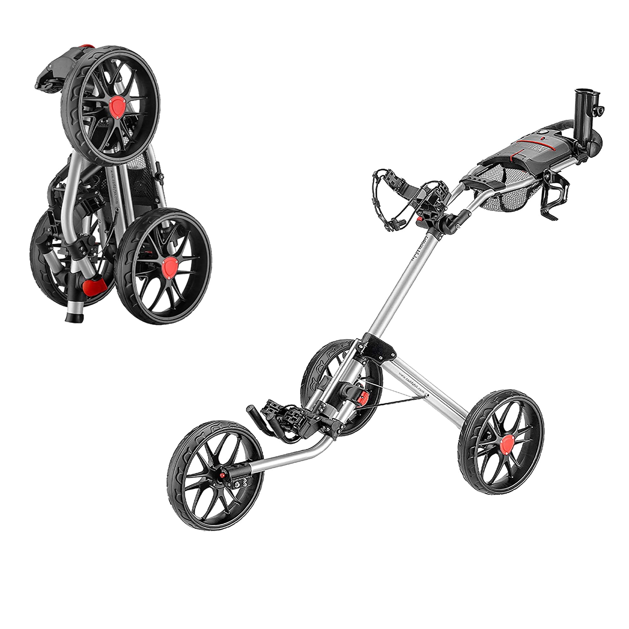 CaddyTek Caddylite 15.3 V2 - Deluxe Quad-Fold Golf Push Cart