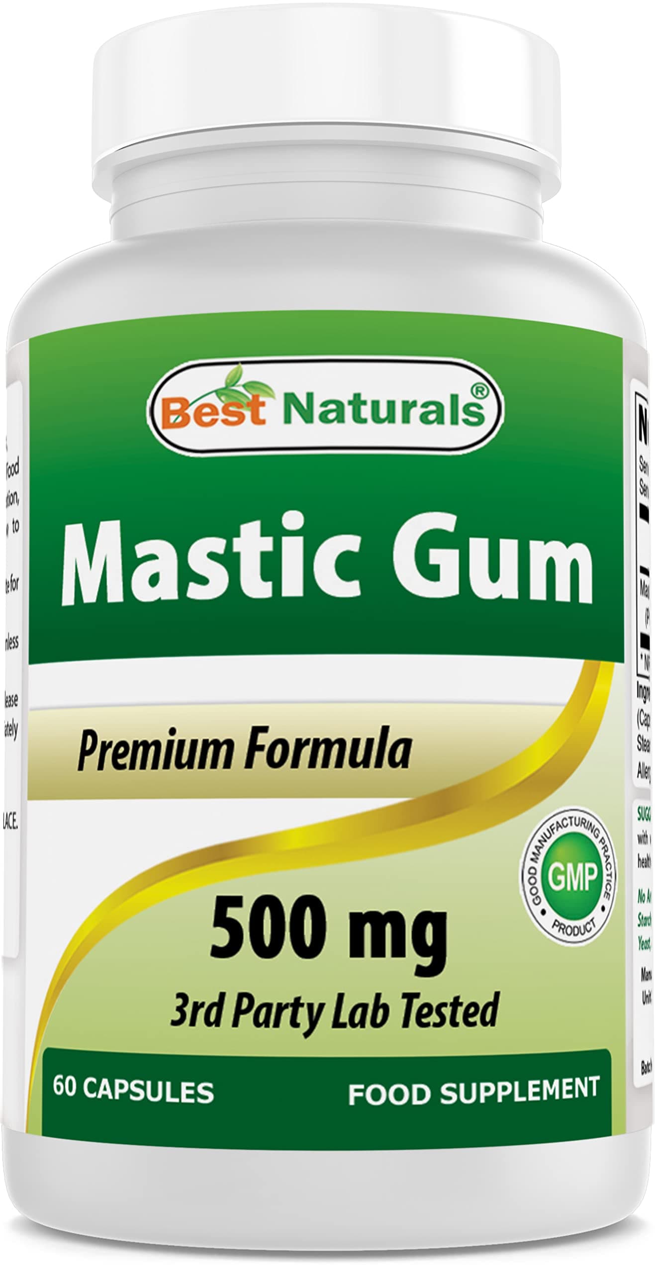 Best Naturals Mastic Gum 500 mg 60 Capsules (60 Count (Pack of 1))