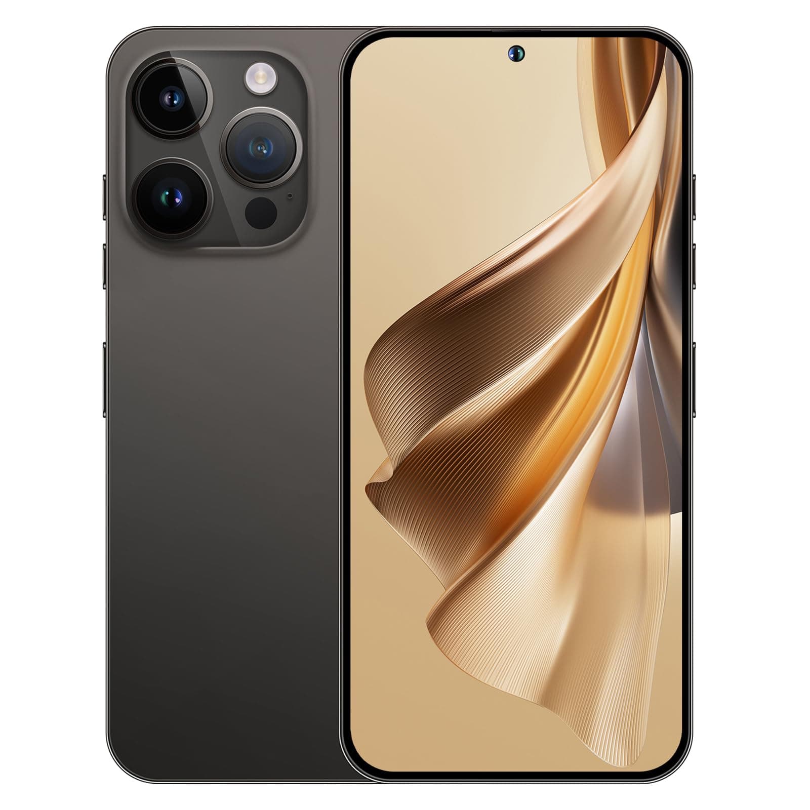 RAYPUR 2023 New i15 Pro Max, Android Smartphone, 7.3inch Full Screen, 16GB 1TB, 4G 5G, Face ID, Mobile Phones Global Version,Black-1TB