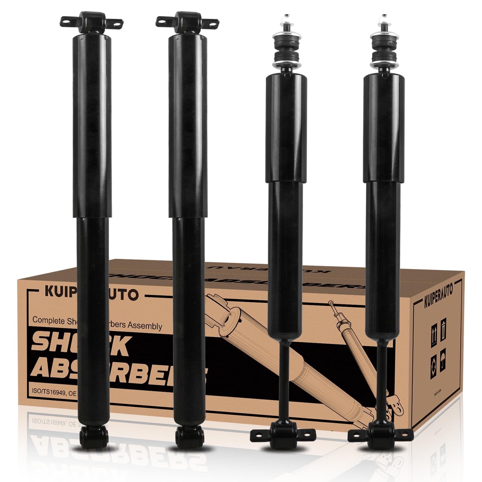 KUIPERAUTO Front+Rear Complete Shock Absorbers Struts Assembly Set 341302 344269 Compatible for 1995-2005 Ford Explorer Compatible for 1997-2001 Mercury Mountaineer Replacement 4PCS
