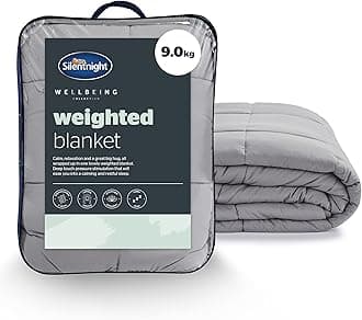 Wellbeing Weighted Blanket - Anxiety & Stress Relief for Adults Insomnia Therapy - Sensory Calming Heavy Quilted Hug Blanket - 9kg, 150x200cm, Grey