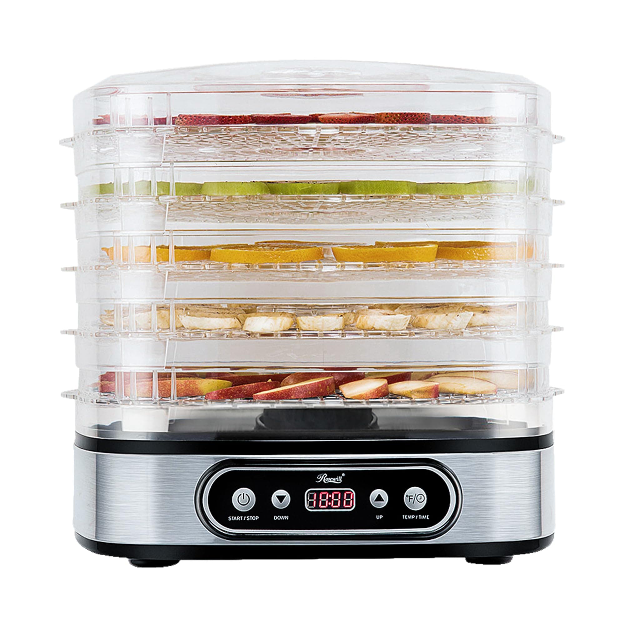 Rosewill Essential Food Dehydrator, 5 Stackable Trays with Adjustable 48H Timer and Temperature Control - Electric Food Preserver for Jerky, Fruits, Veggies, Meat & Dog Treats, Large capacity