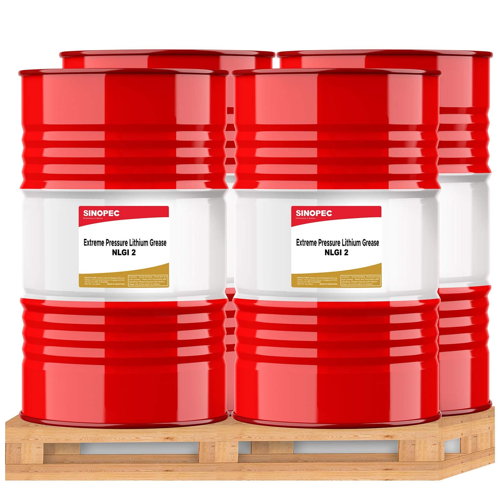 Sinopec (EP2) Extreme Pressure Multipurpose Lithium Grease, NLGI 2 - 55 Gallon Drum (4)