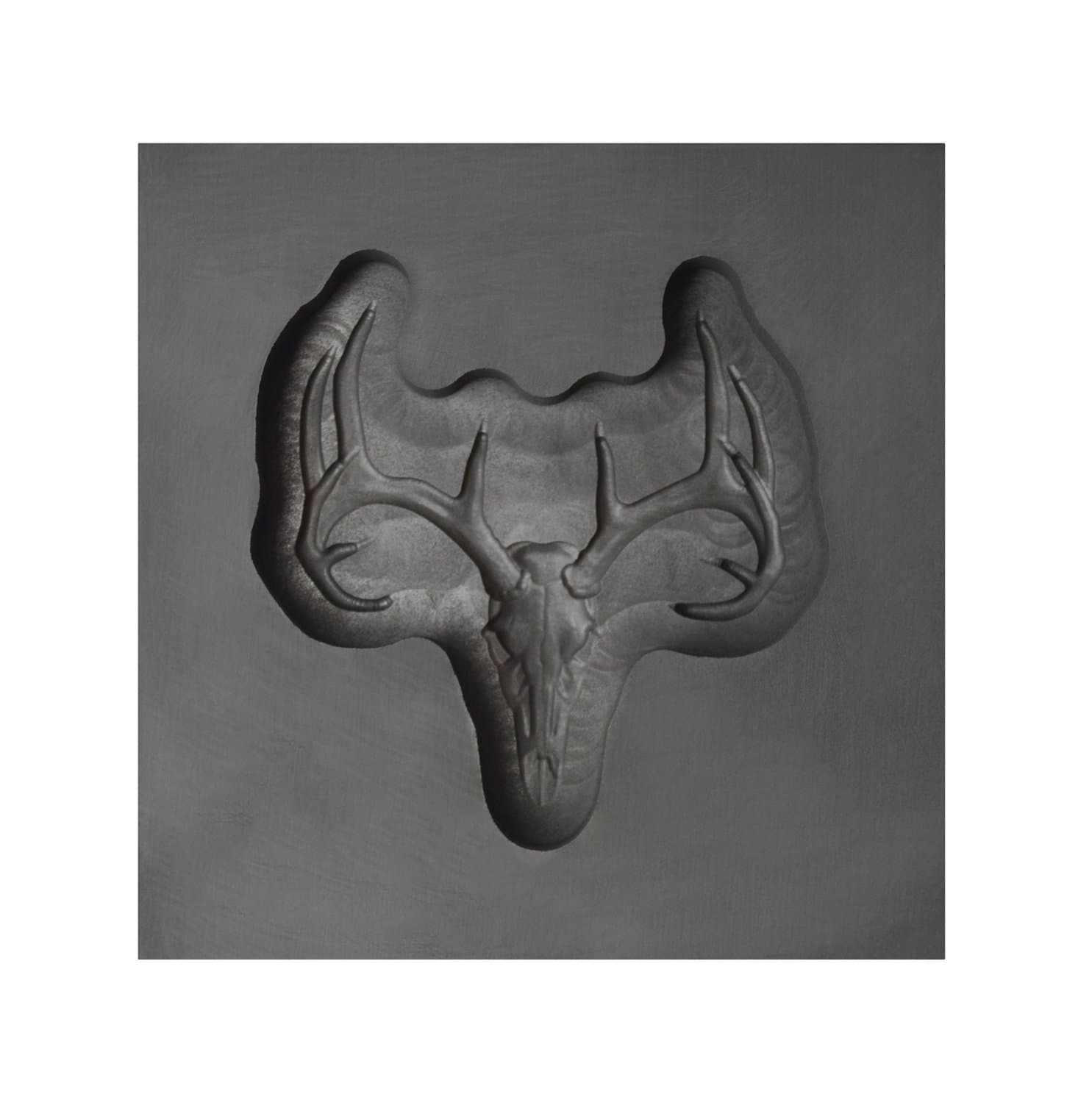Medium - Deer Skull 3D Graphite Ingot Mold for Precious Metal Casting Gold Silver Copper Melting
