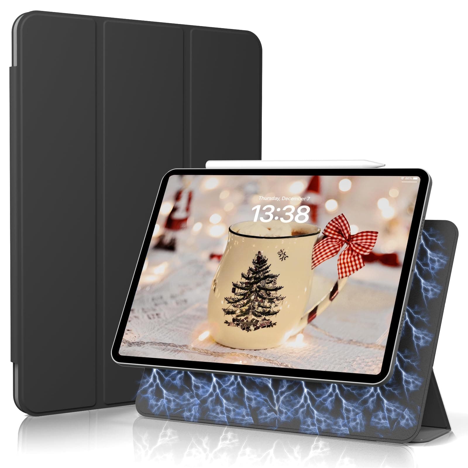 kenke Case for iPad Pro 11 Inch 4th/3rd/2nd/1st Generation (2022/2021/2020/2018 Model), Rebound Magnetic Slim Trifold Stand Smart Cover, Support 2nd Gen Pencil Charging, Auto Sleep/Wake, Black